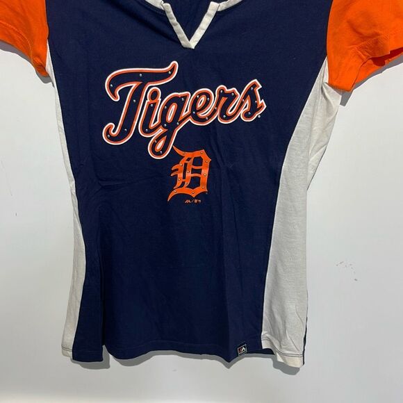 Majestic Fan Fashion Womens Multicolor Detroit Tigers Short Sleeve T-Shirt Small - Picture 2 of 8